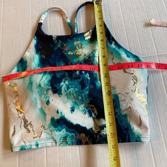 Old Navy Active Powersoft Workout Yoga Bra Top Metallic Large - Picture 6 of 6